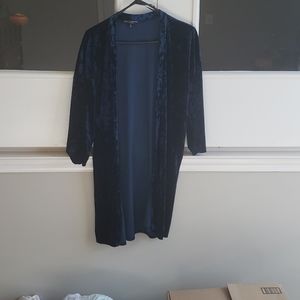 blue velvet duster jacket nwot size m